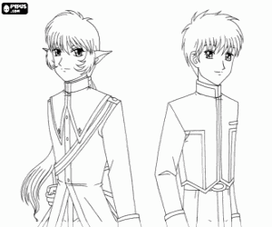 De blauwe ridder en Masaya Aoyama kleurplaat