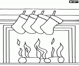 De brand in de nacht van Kerstmis kleurplaat