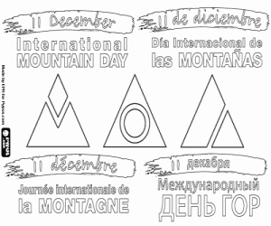 De dag van de bergen kleurplaat