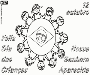 De dag van kinderen in Brazilië kleurplaat