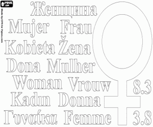 De dag van de vrouw kleurplaat