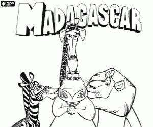 De dieren van Madagaskar kleurplaat