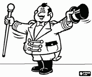 De directeur van het circus kleurplaat