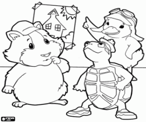 De drie Wonder Pets protagonisten kleurplaat