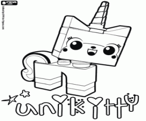 De Eenhoorn kitten Unikitty kleurplaat