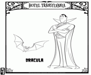 De eigenaar van het hotel is Dracula kleurplaat