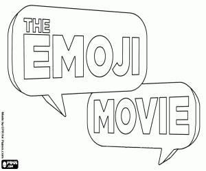 De Emoji film, het originele logo kleurplaat