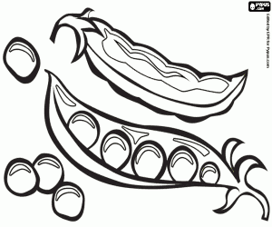 De erwten en erwt peulen kleurplaat