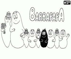De familie Barbapapa kleurplaat