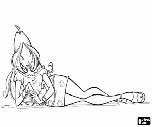 De fee Flora van Winx Club kleurplaat