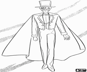 De gemaskerde held Tuxedo Mask kleurplaat