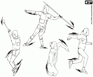 De gooit op de Olympische spelen kleurplaat