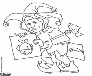 De grappen dag, 1 April kleurplaat