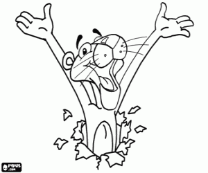 De grappige Pink Panter kleurplaat