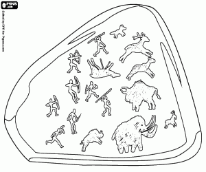 De grotschilderingen van jacht kleurplaat