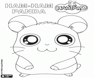 De hamster Ham-Ham Panda kleurplaat
