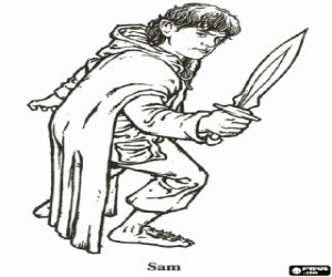 De hobbit Samwise Gamgee kleurplaat