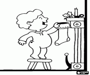 De illusie van het kind op kerstavond kleurplaat