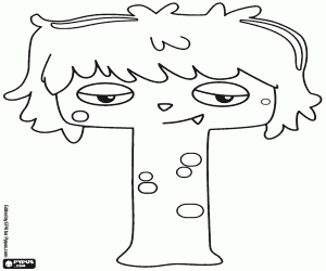 De jonge monster van de letter T kleurplaat