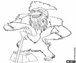 De kapitein, een prehistorische aap kleurplaat