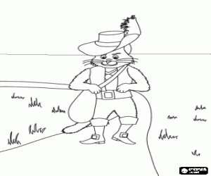 De kat met de laarzen en de zak kleurplaat