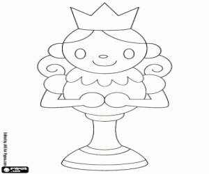 De koningin, een schaakstuk kleurplaat