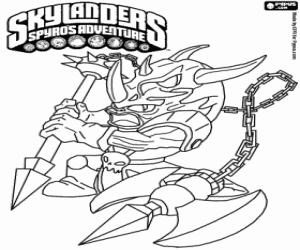 De krijger Skylander Voodood kleurplaat