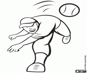 De lancering van honkbal kleurplaat