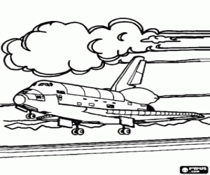 De landing van de Ruimteveer kleurplaat