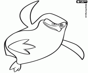 De leider pinguïn is Skipper kleurplaat