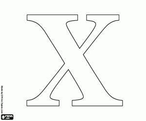 De letter X, 10 in Romeinse cijfers kleurplaat