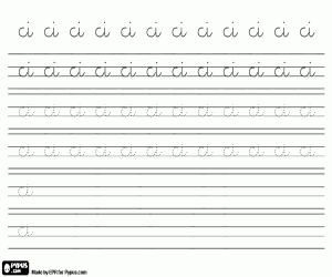 De lettergreep CI te schrijven kleurplaat