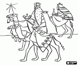 De Magi koningen en de ster kleurplaat