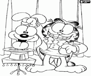 De magie van Garfiled en Oddie kleurplaat