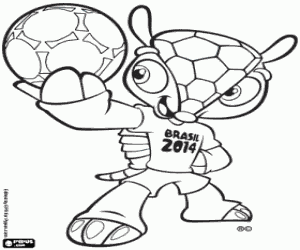 De mascotte Fuleco van Brazil 2014 kleurplaat