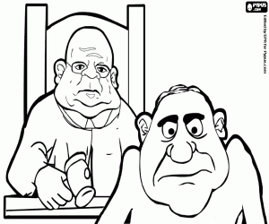 De misdadiger aan de rechter voorkant kleurplaat