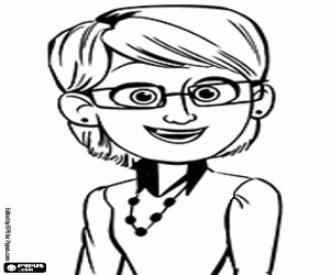 De moeder van Nate, Sarah kleurplaat