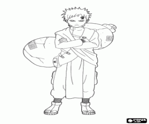 De ninja Gaara van Naruto kleurplaat
