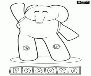 De olifant van Pocoyo, Elly kleurplaat