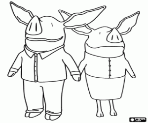 De ouders van Olivia het kleine varken kleurplaat