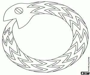 De Ouroboros, een oud symbool kleurplaat