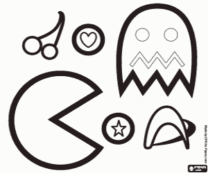 De Pac-Man videogame kleurplaat