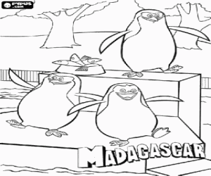 De pinguïns van New York kleurplaat