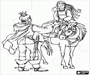 De prinsen en het paard puzzel kleurplaat
