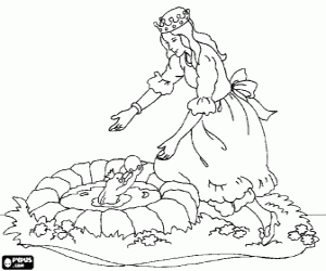 De prinses en de kikker prins kleurplaat