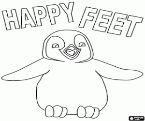 De protagonist van Happy Feet kleurplaat