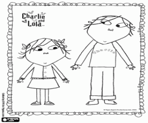 De protagonisten Charlie en Lola kleurplaat