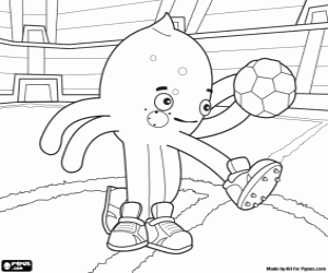 De Pypus voetballer in het stadion kleurplaat