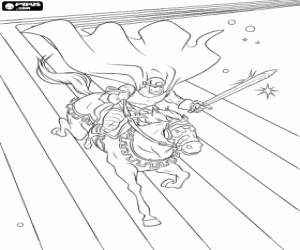 De ridder, een teken van Thor kleurplaat