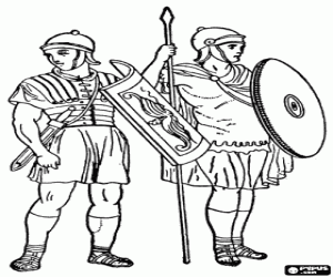 De Romeinse legionairs kleurplaat